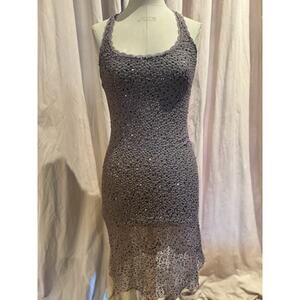 Vintage Ann Ferriday Stretch Pucker Sequin Dress S